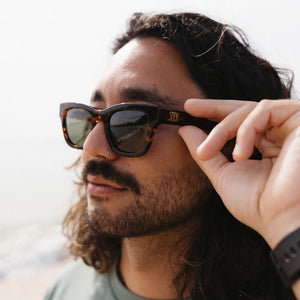 COLLIDE TORT - Bio Acetate Tortoise Frame l Khaki  Polarised Lens - Soek Fashion Eyewear Europe