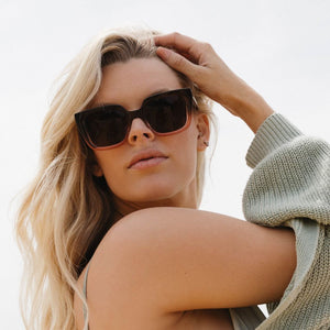 HARPER OMBRE BROWN - Bio Acetate Gradient Pink Frame l Brown Graduated Polarised Lens - Soek Fashion Eyewear Europe