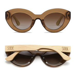 STEVIE MOCHA l Grey Lens l White Maple Arms - Soek Fashion Eyewear Europe