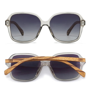 SCARLETT GREY MIST Grey Lens l Walnut Wood Arms - Soek Fashion Eyewear Europe