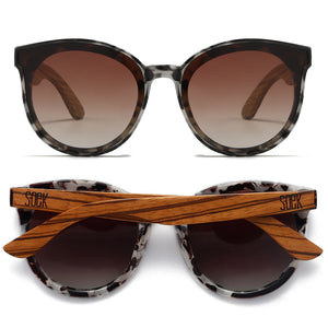 BELLA IVORY TORTOISE l Black Graduated Lens l Walnut Arms - Soek Fashion Eyewear Europe