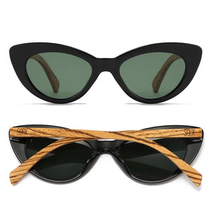 SAVANNAH MIDNIGHT  Black Gradient Lens l Walnut Arms - Soek Fashion Eyewear Europe