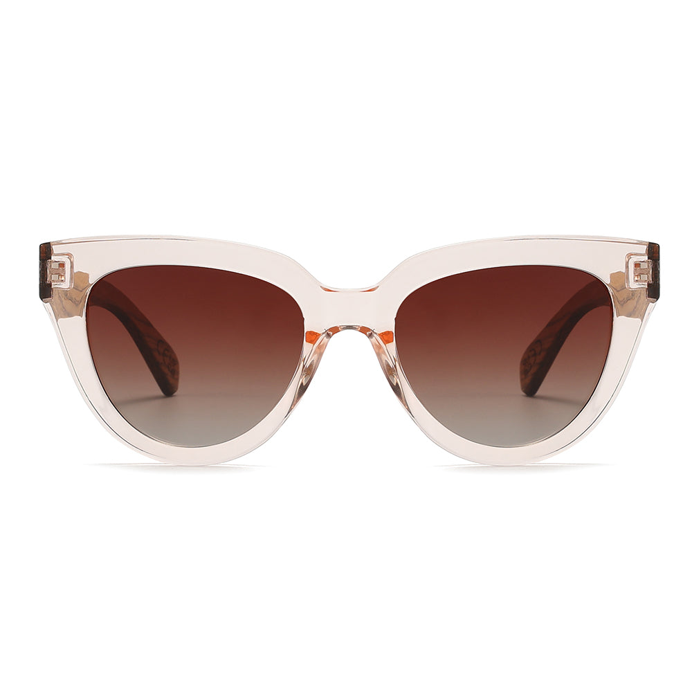 FLUTTER Blush l Sunglasses l Brown Lens l Walnut Wood Arms - Soek Fashion Eyewear Australia
