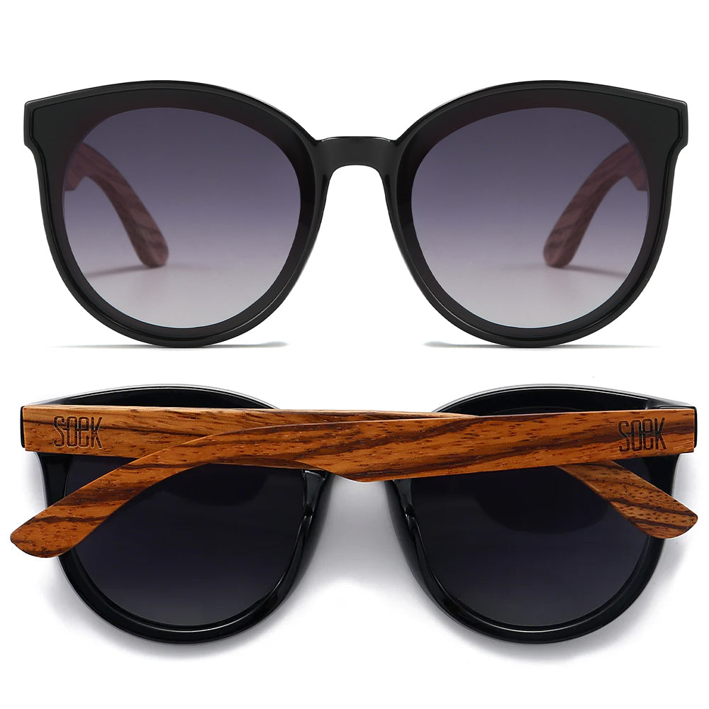 BELLA MIDNIGHT l Black Gradient Lens l Wooden Arms - Soek Fashion Eyewear Australia