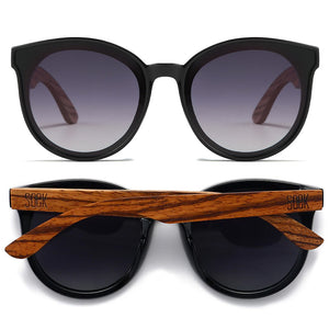 BELLA MIDNIGHT l Black Gradient Lens l Wooden Arms - Soek Fashion Eyewear Australia