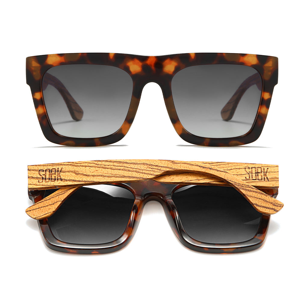 ROCCO TORT l Black Polarised Lens l Walnut Arms - Soek Fashion Eyewear Australia