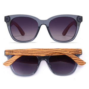 LILA GRACE MIDNIGHT BLUE l Smokey Gradient Lens l Walnut Arms - Soek Fashion Eyewear Europe