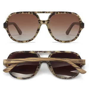 BILLY OPAL TORT l Brown Gradient Lens l Walnut Wood Arms - Soek Fashion Eyewear Australia