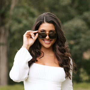 DALTON KHAKI l Polarised Black Lens l Walnut Wooden Arms - Soek Fashion Eyewear Australia