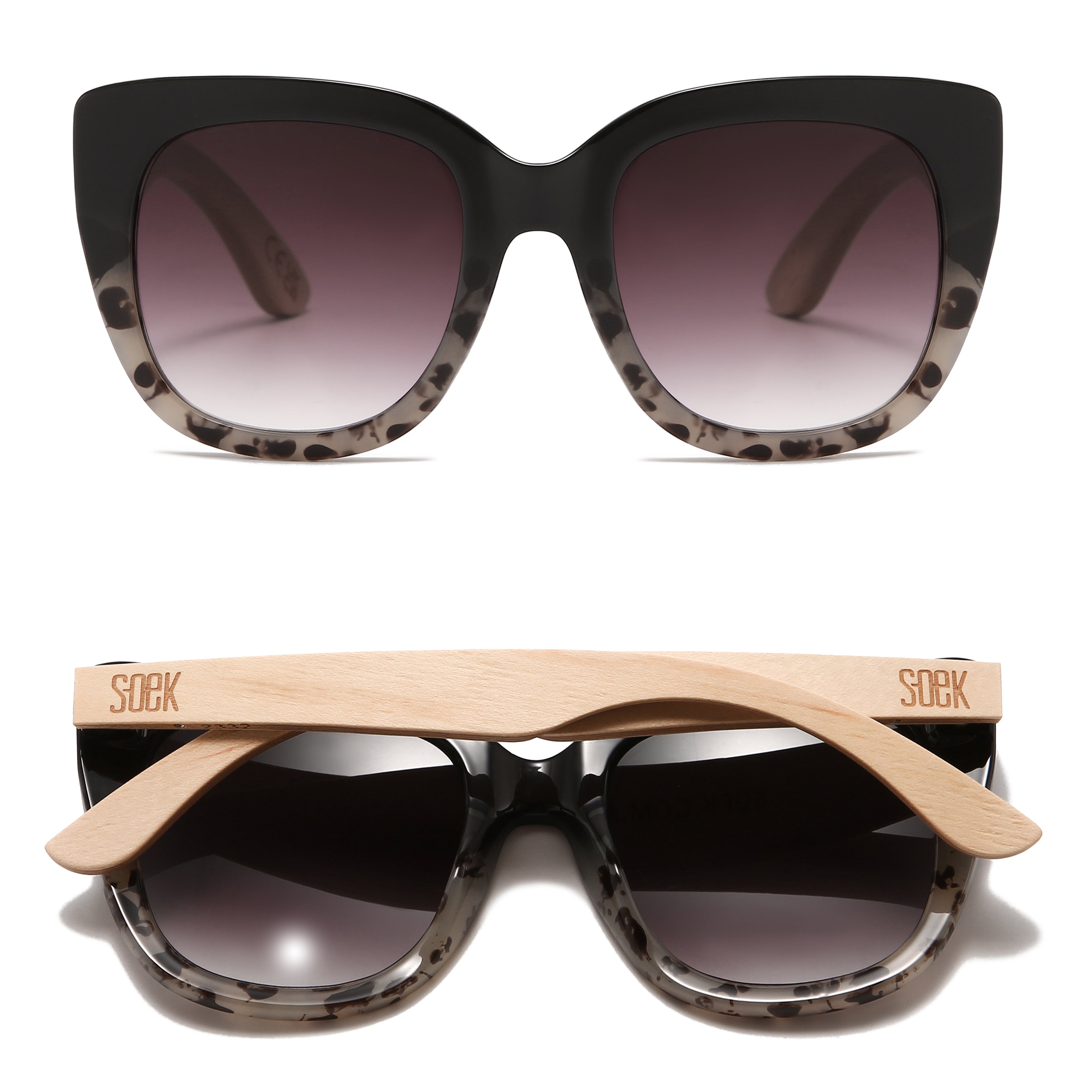 Magnifying SUN READER l RIVIERA BLACK/IVORY - Soek Fashion Eyewear Australia