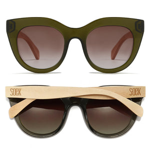 MILLA KHAKI Khaki Gradient Lens l White Maple Arms - Soek Fashion Eyewear Europe