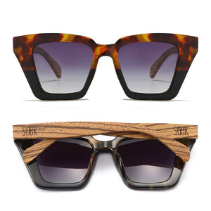 ICON BLACK TOFFEE l Black Graduated Lens l Walnut Arms - Soek Fashion Eyewear Australia