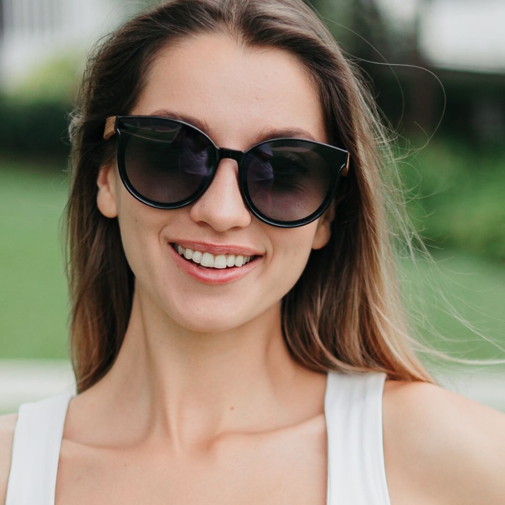 BELLA MIDNIGHT l Black Gradient Lens l Wooden Arms - Soek Fashion Eyewear Australia