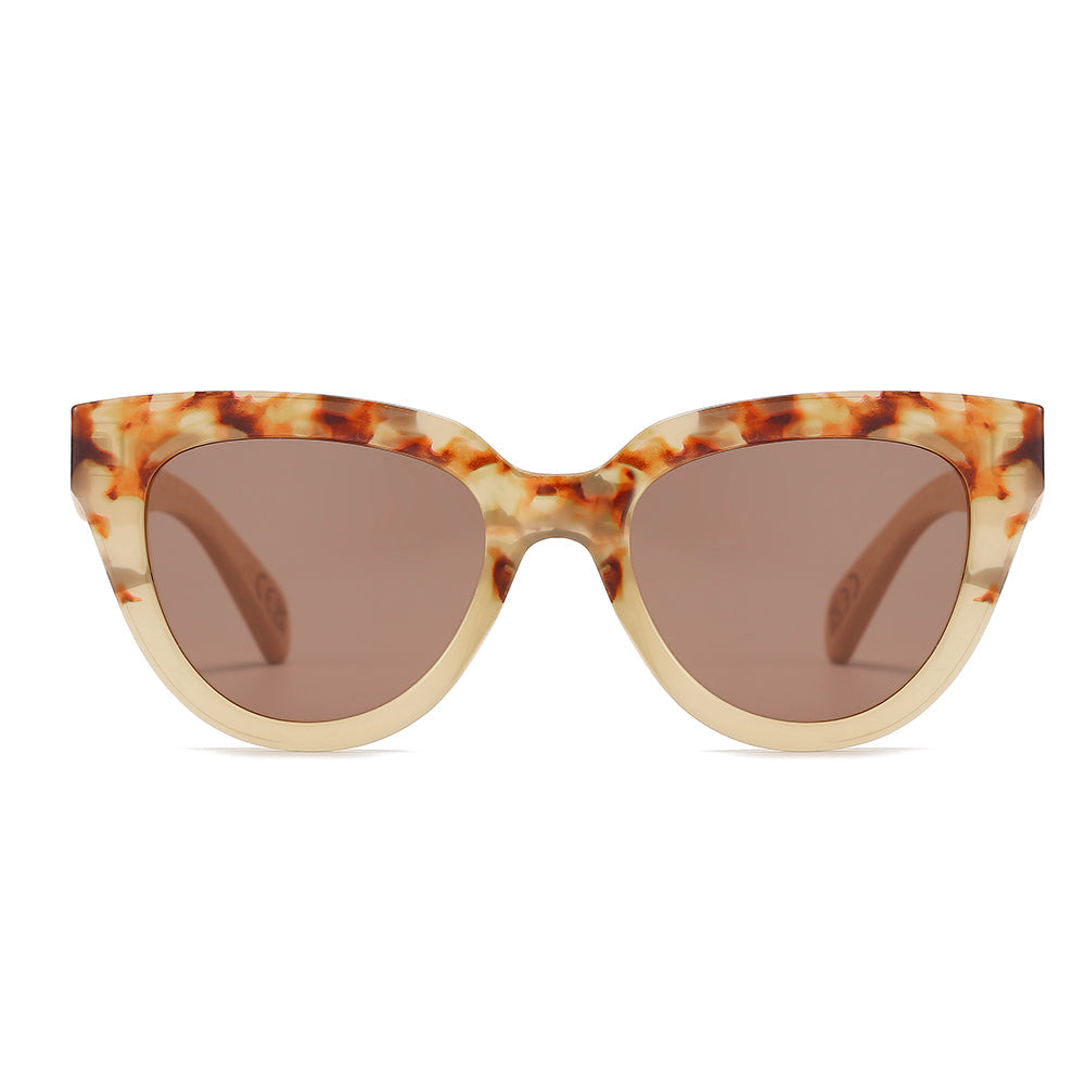 FLUTTER Desert Tort l Sunglasses l Brown Lens l White Maple Arms - Soek Fashion Eyewear Australia