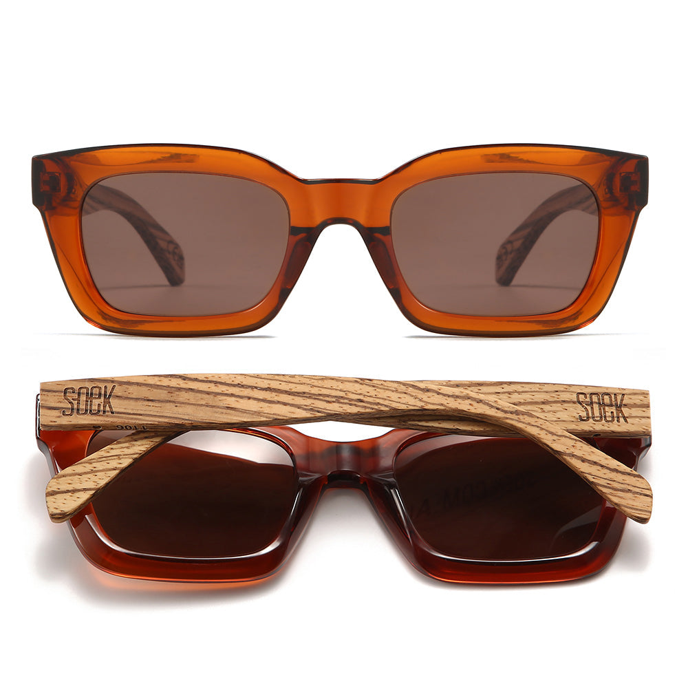 ZAHRA AUBURN l Smoky Polarised Lens l Walnut Arms - Soek Fashion Eyewear Australia