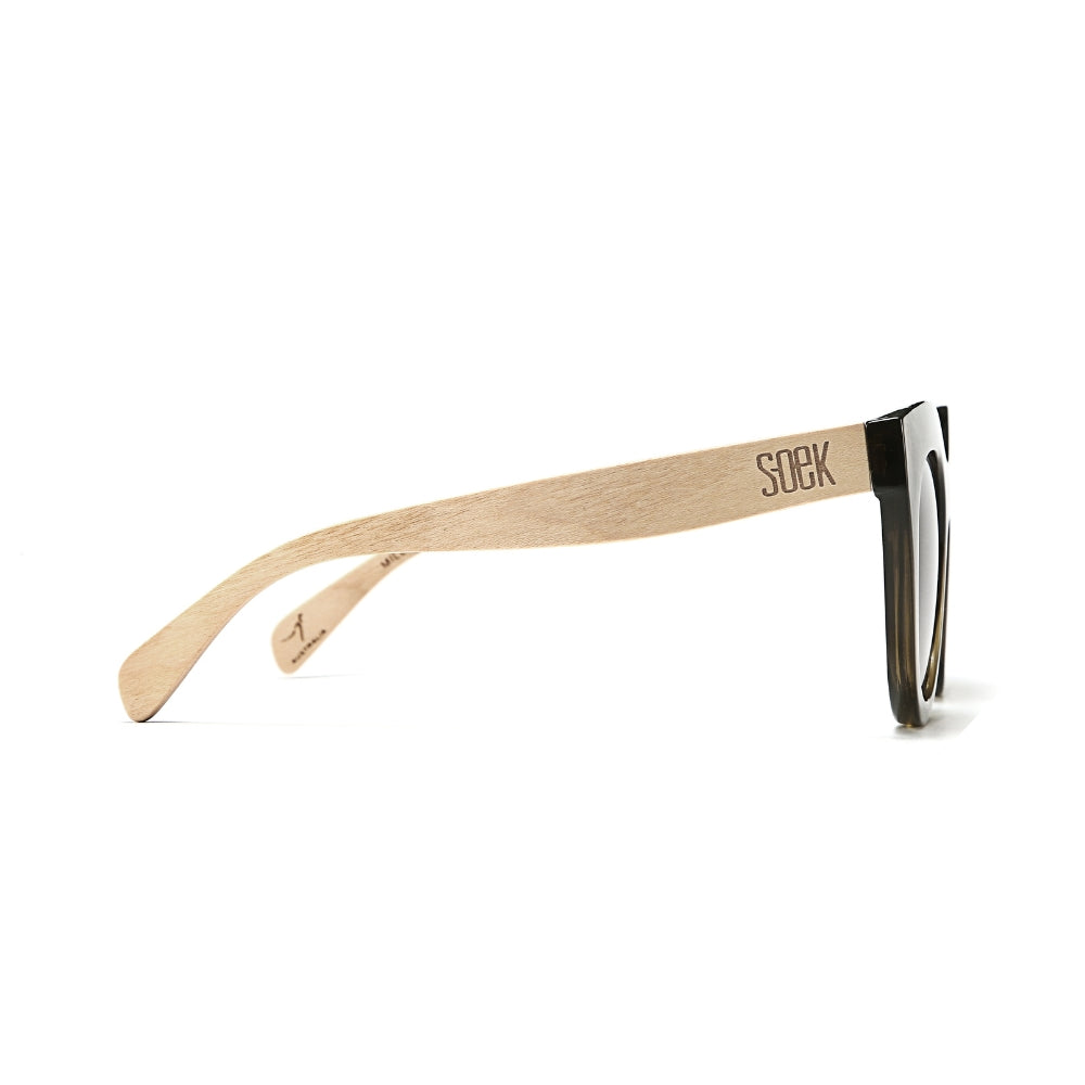 MILLA KHAKI Khaki Gradient Lens l White Maple Arms - Soek Fashion Eyewear Europe