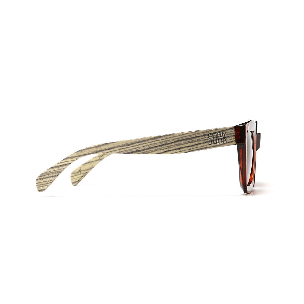 ZAHRA AUBURN l Smoky Polarised Lens l Walnut Arms - Soek Fashion Eyewear Europe