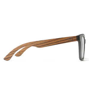 LILA GRACE CHARCOAL GREY l Black Gradient Lens l Walnut Arms - Soek Fashion Eyewear Europe