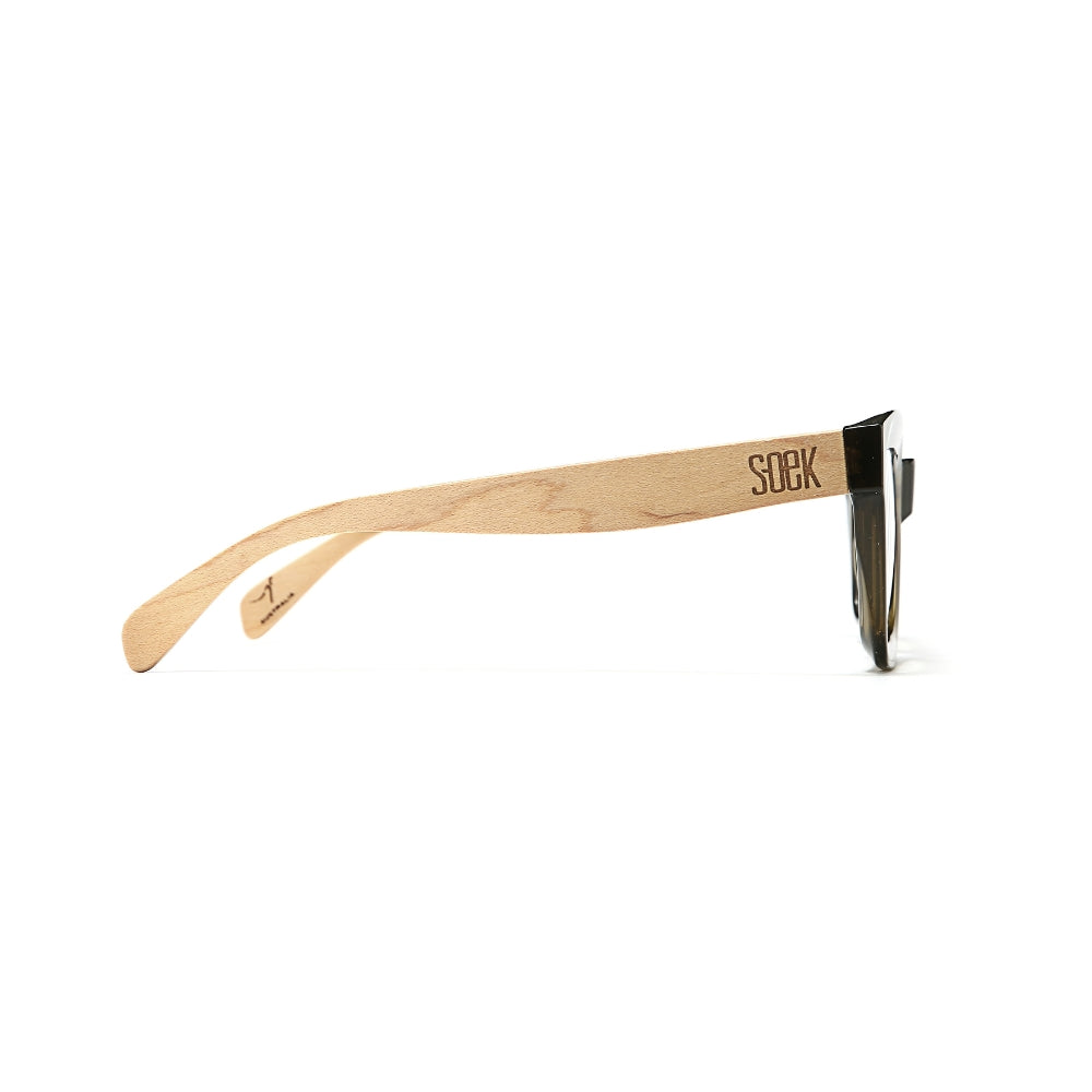 ZAHRA KHAKI l Wooden Blue Light Magnifying Reader - Soek Fashion Eyewear Europe