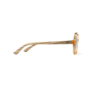BILLY CLEAR BROWN  Brown Gradient Lens l Walnut Wood Arms - Soek Fashion Eyewear Europe