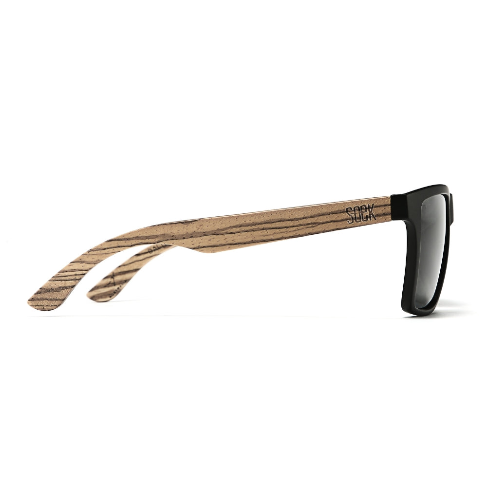 DALTON  Black Sunglasses l Black Lens l Walnut Arms - Soek Fashion Eyewear Australia