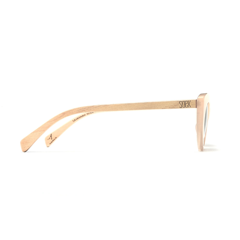 SAVANNAH NUDE Brown Gradient Lens l White Maple Arms - Soek Fashion Eyewear Europe