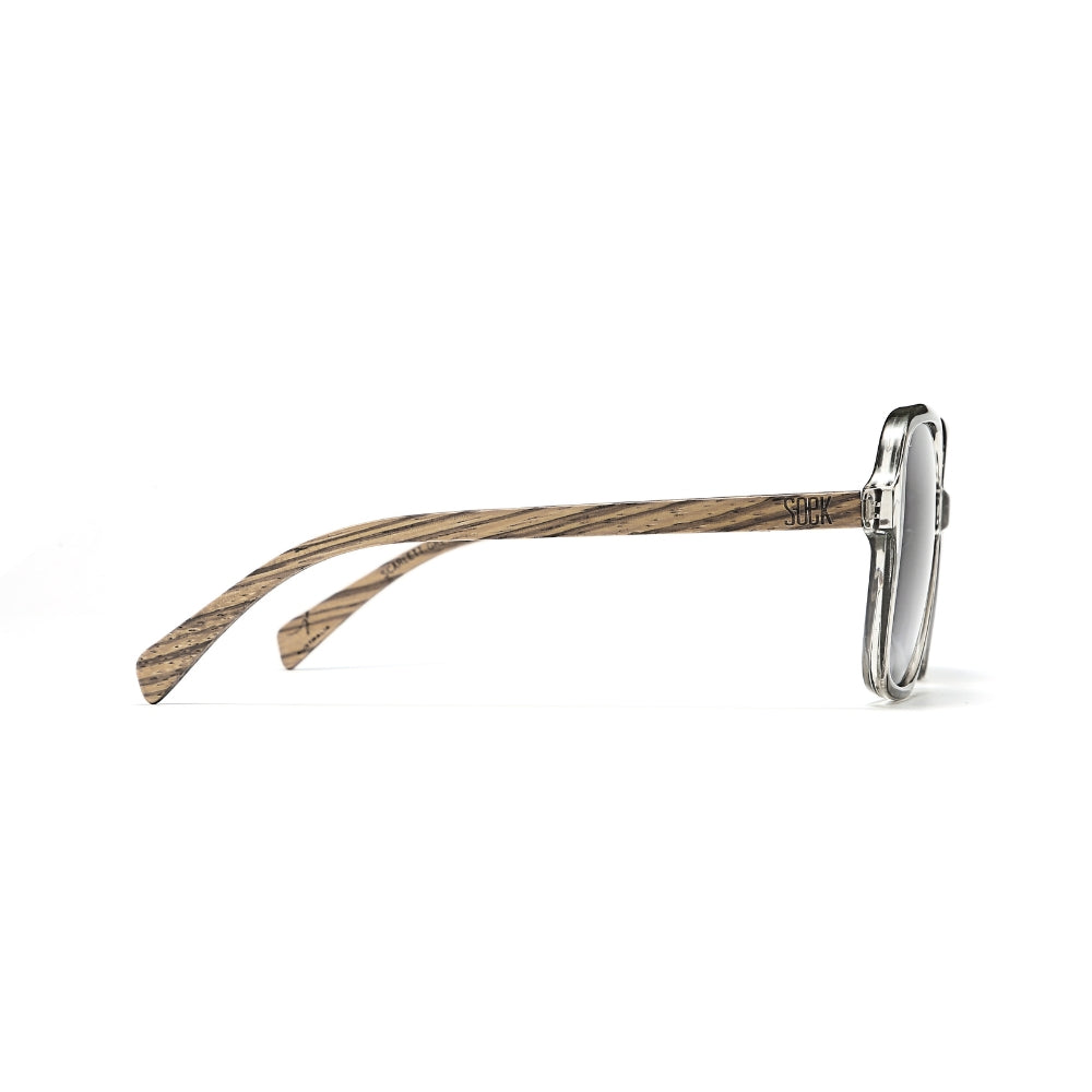SCARLETT GREY MIST Grey Lens l Walnut Wood Arms - Soek Fashion Eyewear Europe