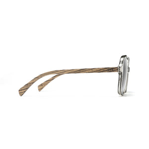 SCARLETT GREY MIST Grey Lens l Walnut Wood Arms - Soek Fashion Eyewear Europe