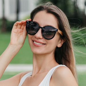 BELLA MIDNIGHT l Black Gradient Lens l Wooden Arms - Soek Fashion Eyewear Australia