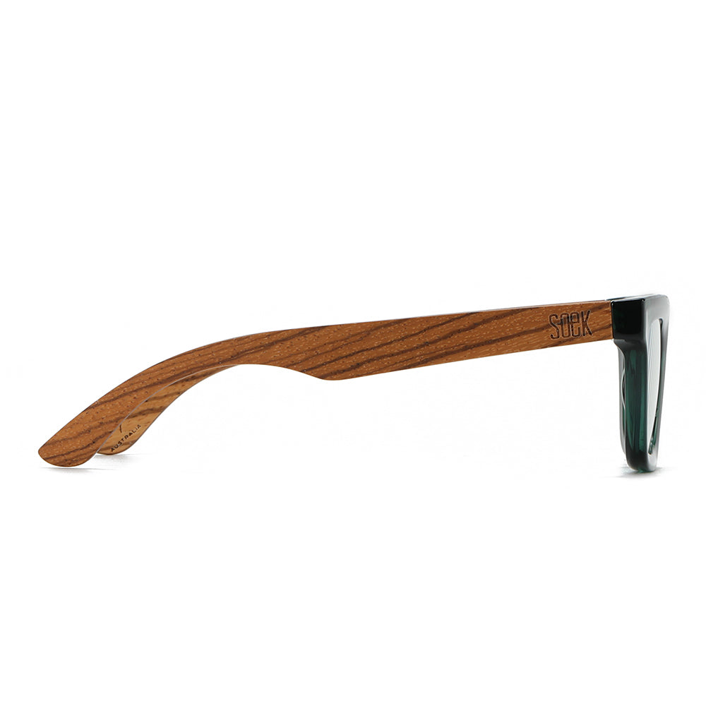 SYDNEY BOTTLE GREEN l Wooden Magnifying Reader - Soek Fashion Eyewear Europe