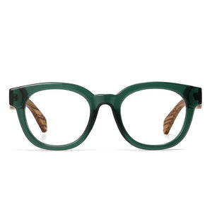 ALIVE BOTTLE GREEN l Wooden Magnifying Reader - Soek Fashion Eyewear Europe