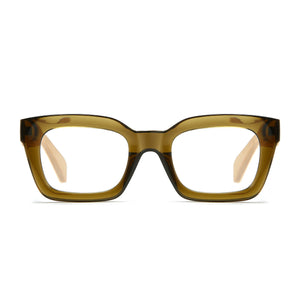 ZAHRA KHAKI l Wooden Blue Light Magnifying Reader - Soek Fashion Eyewear Europe