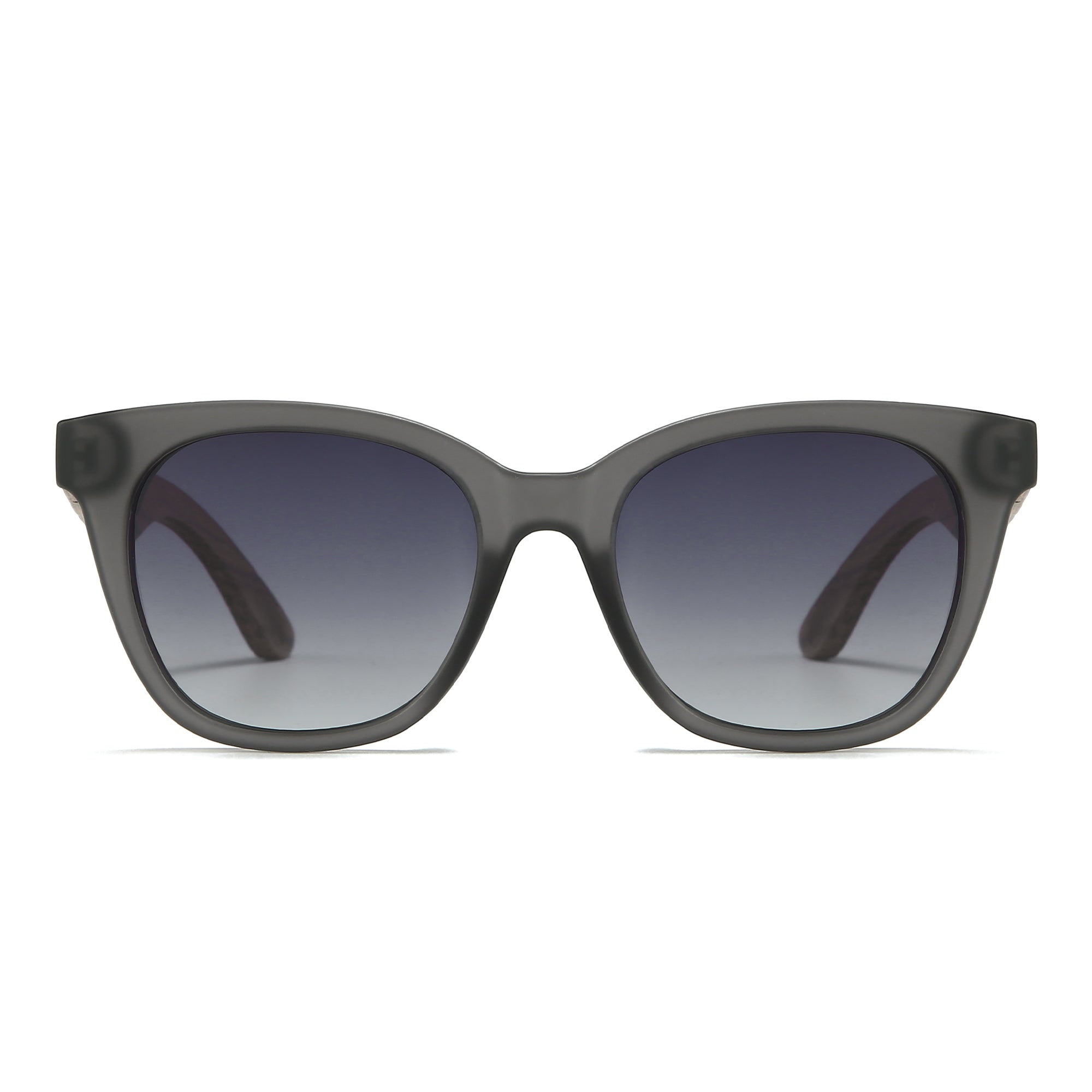 LILA GRACE CHARCOAL GREY l Black Gradient Lens l Walnut Arms - Soek Fashion Eyewear Australia