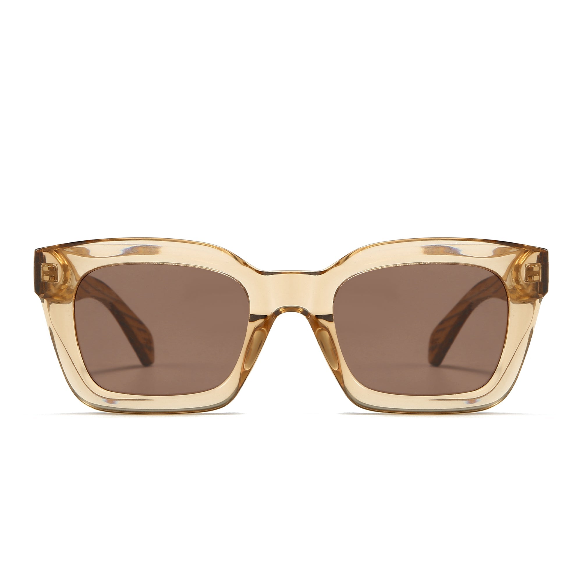 ZAHRA CHAMPAGNE l Brown Polarised Lens l Walnut Arms - Soek Fashion Eyewear Australia