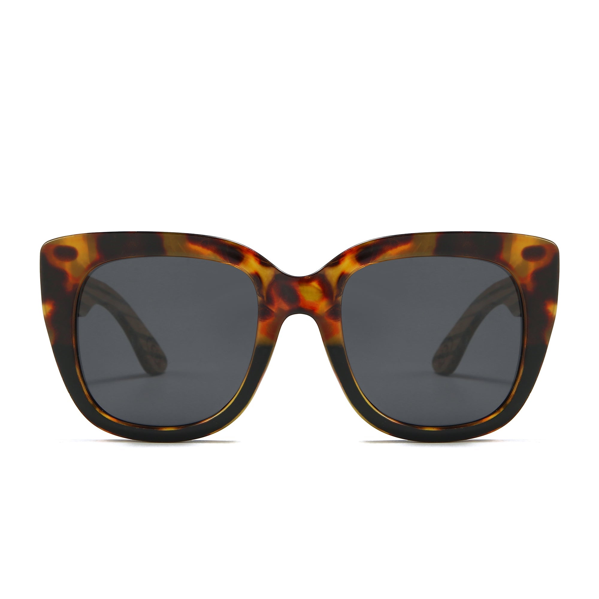 RIVIERA TOFFEE Half Tortoise Half Black Frame l Black Polarised Lens l Walnut Arms - Soek Fashion Eyewear Australia