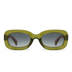 VIBE MOSS l Khaki Green Frame l Black Polarised Lens l White Maple Arms - Soek Fashion Eyewear Australia