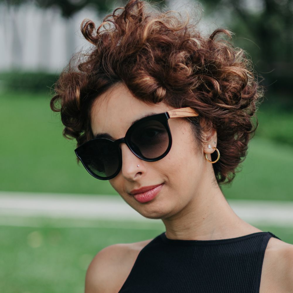 BELLA MIDNIGHT l Black Gradient Lens l Wooden Arms - Soek Fashion Eyewear Australia