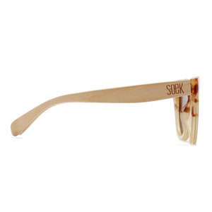 FLUTTER Desert Tort l Sunglasses l Brown Lens l White Maple Arms - Soek Fashion Eyewear Europe