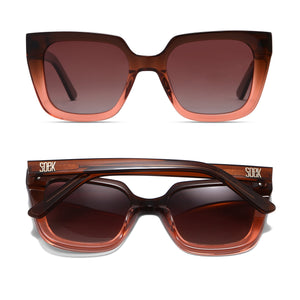 HARPER OMBRE BROWN - Bio Acetate Gradient Pink Frame l Brown Graduated Polarised Lens - Soek Fashion Eyewear Europe