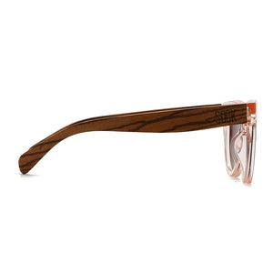 FLUTTER Blush l Sunglasses l Brown Lens l Walnut Wood Arms - Soek Fashion Eyewear Australia