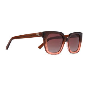 HARPER OMBRE BROWN - Bio Acetate Gradient Pink Frame l Brown Graduated Polarised Lens - Soek Fashion Eyewear Europe