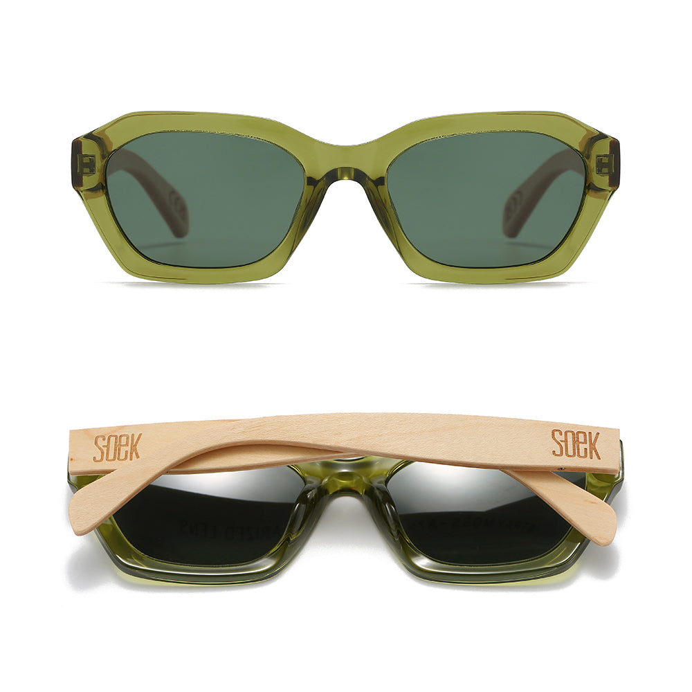 STRAY Moss l Sunglasses l Khaki Lens l White Maple Arms - Soek Fashion Eyewear Australia
