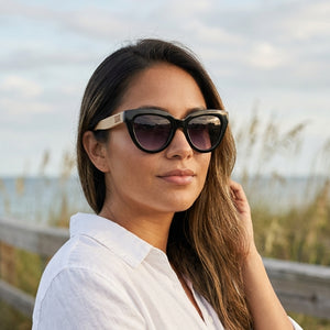 FLUTTER Storm l Sunglasses l Black Lens l White Maple Arms - Soek Fashion Eyewear Europe