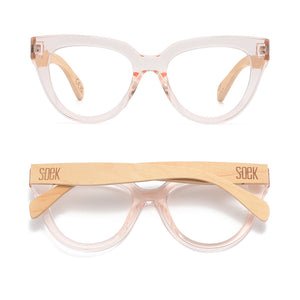 FLUTTER BLUSH l Walnut Arms l Blue Light Blocking Magnifying - Soek Fashion Eyewear Australia
