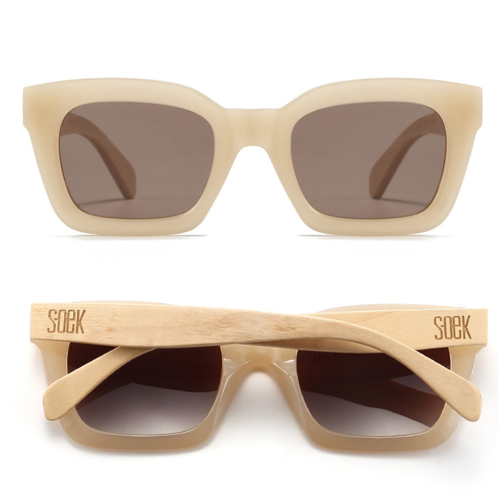 ZAHRA NUDE l Brown Gradient Lens l White Maple Arms - Soek Fashion Eyewear Australia