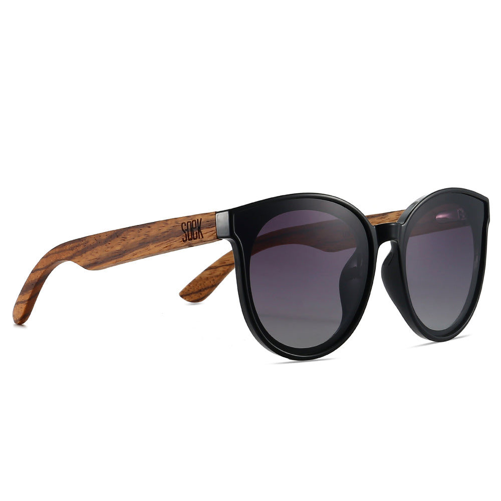 BELLA MIDNIGHT l Black Gradient Lens l Wooden Arms - Soek Fashion Eyewear Australia
