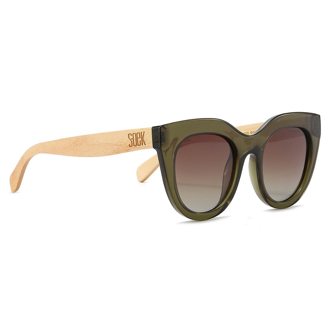 MILLA KHAKI Khaki Gradient Lens l White Maple Arms - Soek Fashion Eyewear Europe
