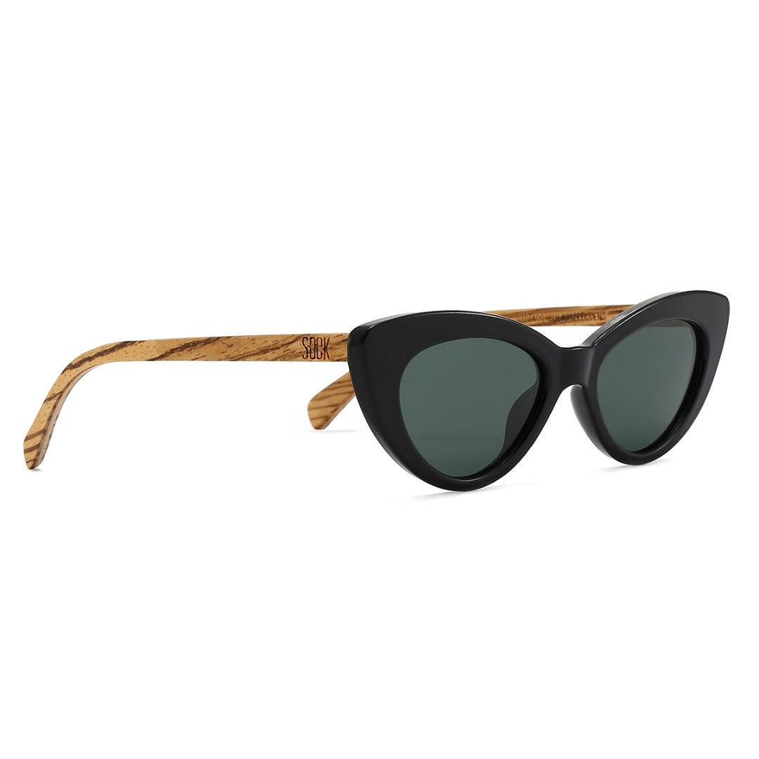 SAVANNAH MIDNIGHT  Black Gradient Lens l Walnut Arms - Soek Fashion Eyewear Europe