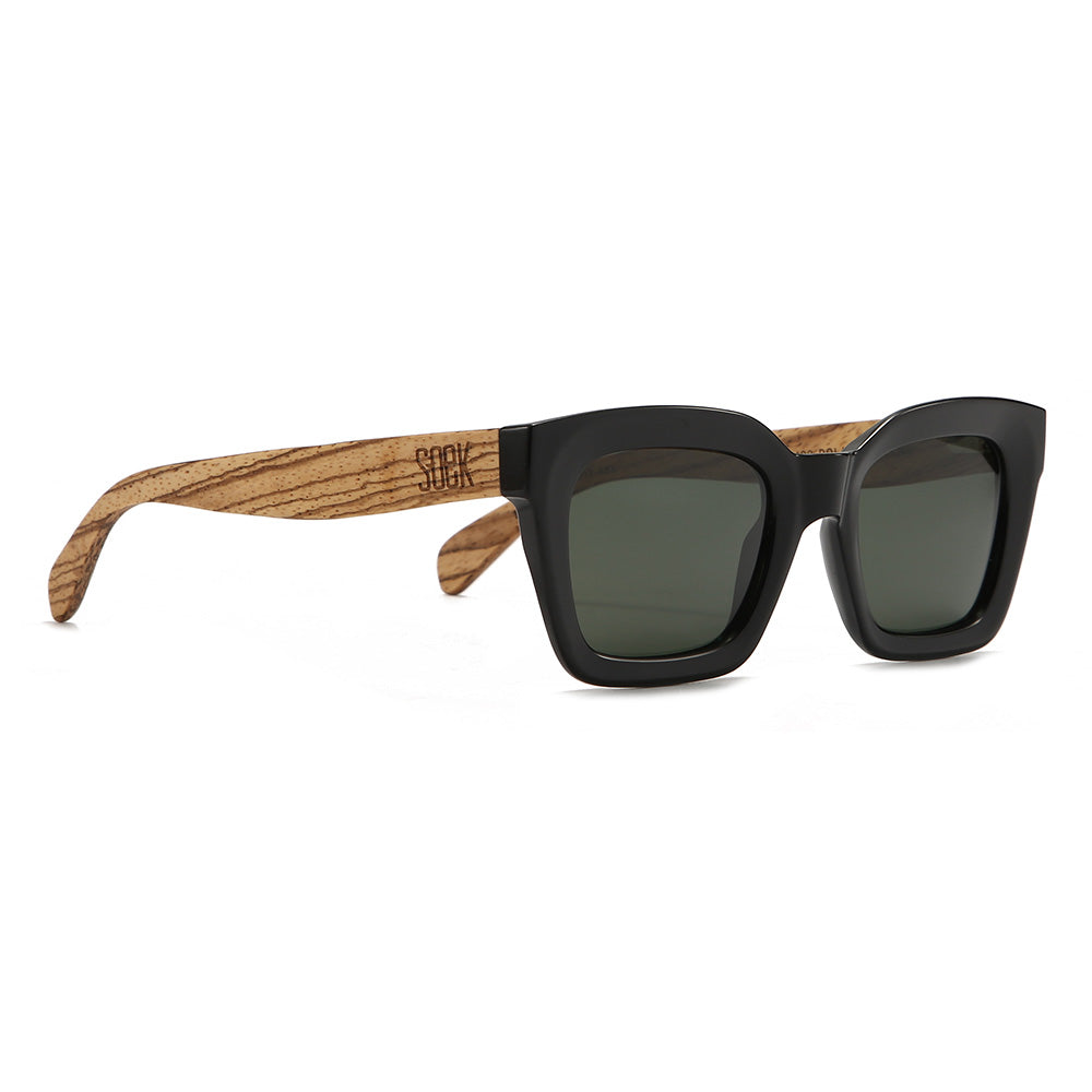 ZAHRA MIDNIGHT l Khaki Polarised Lens l Walnut Arms - Soek Fashion Eyewear Australia