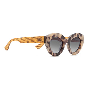 STEVIE IVORY TORT l Black Polarised Lens l Walnut Arms - Soek Fashion Eyewear Australia